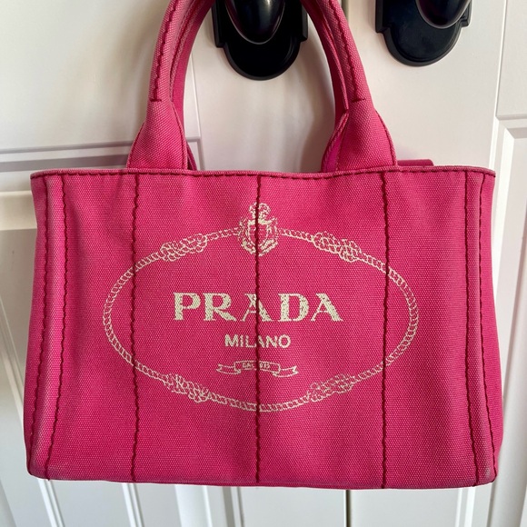 Prada Pink Canvas Tote Bag - Picture 1 of 8